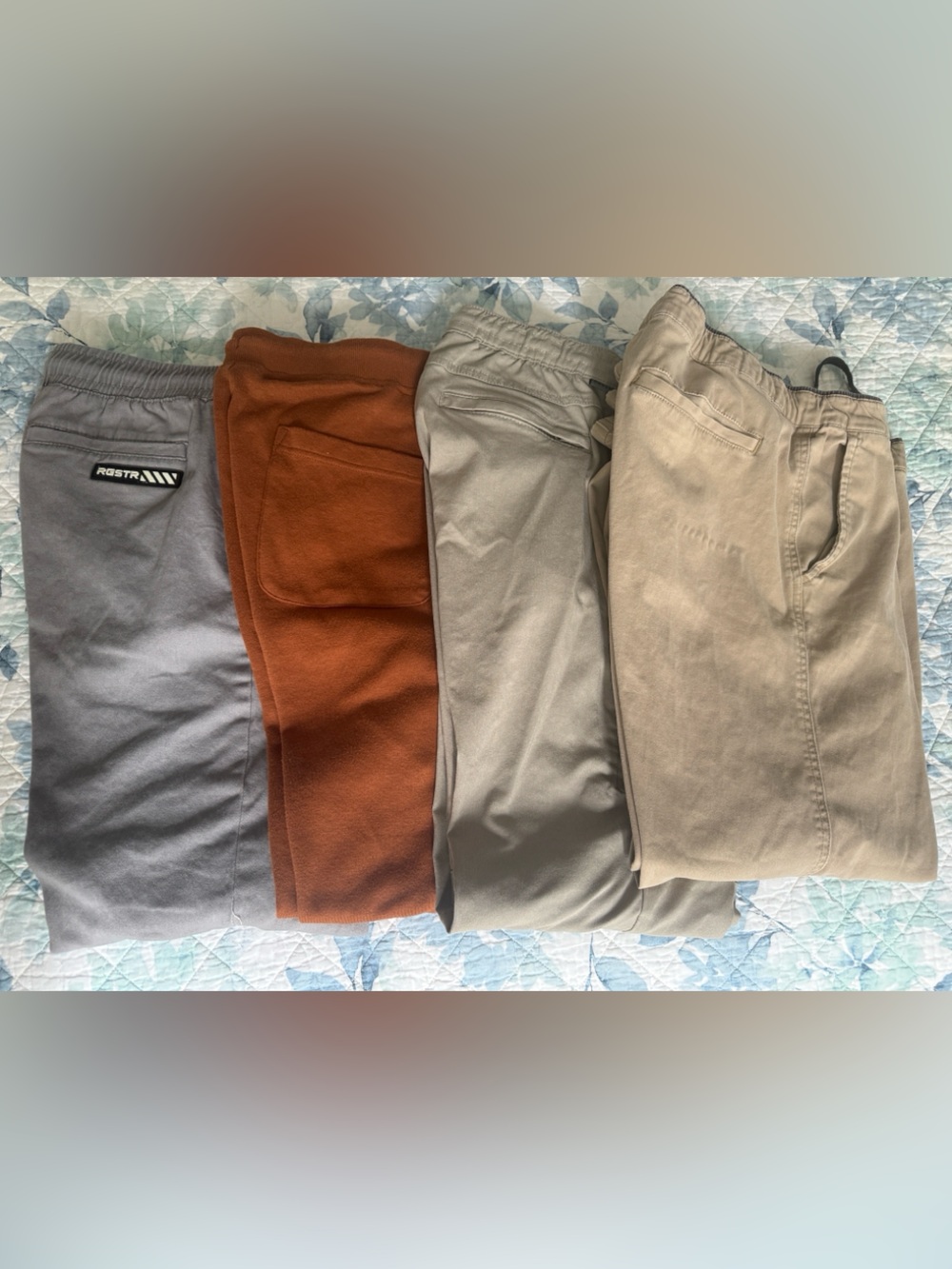 Mixed Jogger & Sweatpant Bundle with Gray, Rust, and Khaki Tones
